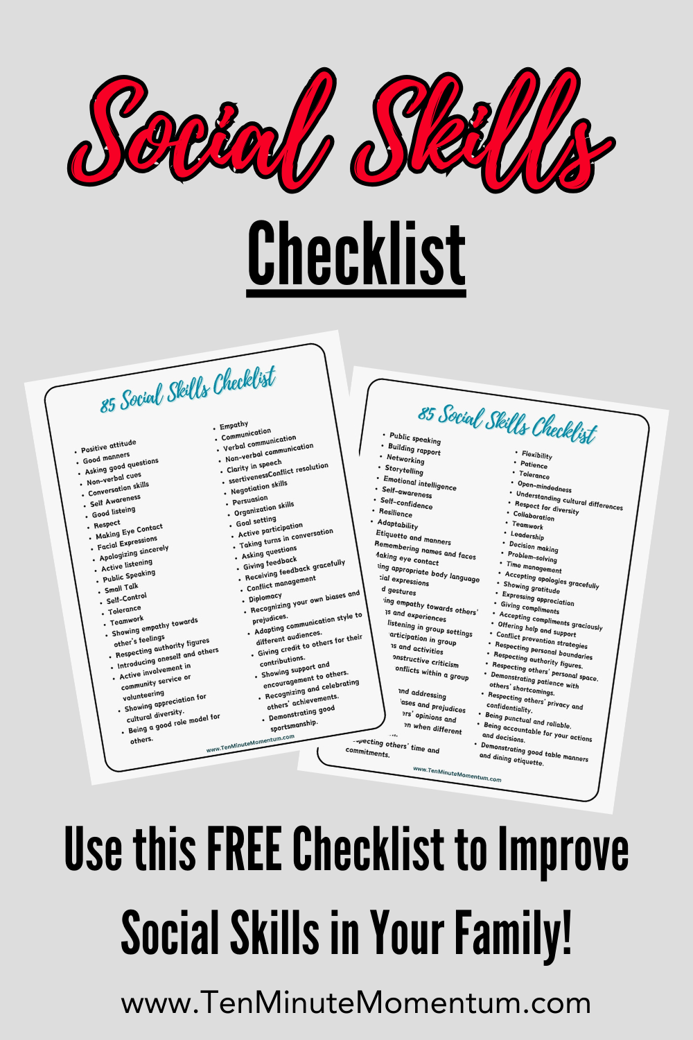 85 Social Skills Examples for All Ages