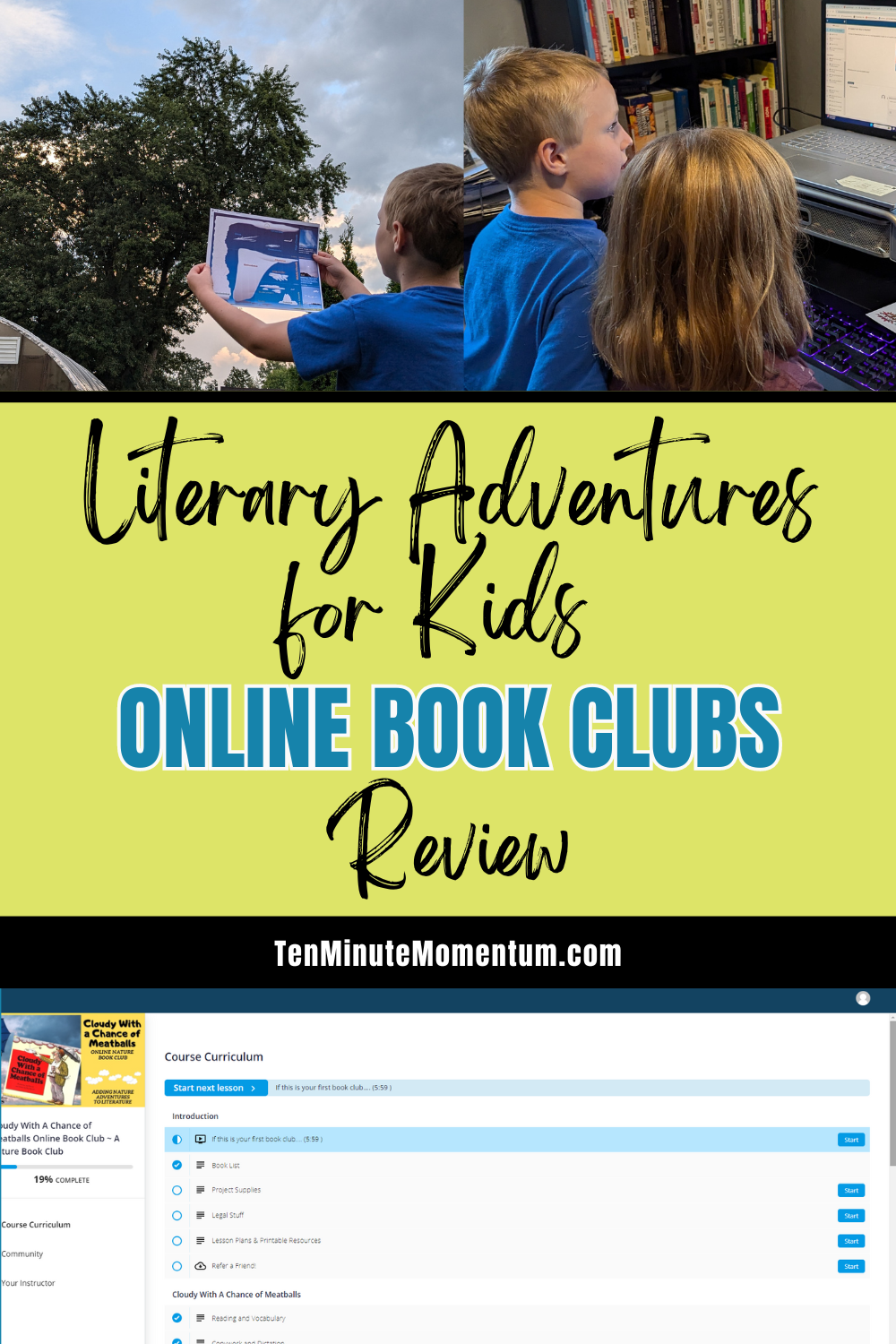 Literary Adventures for Kids | Virtual Online Book Club Review