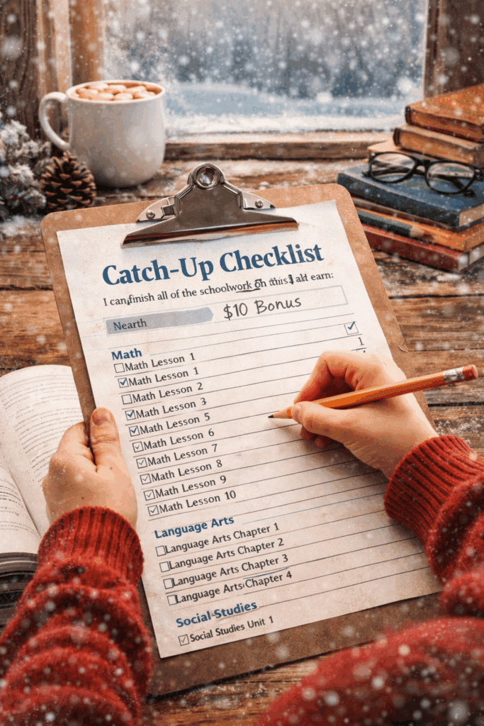 how to catch up on homeschool work in winter