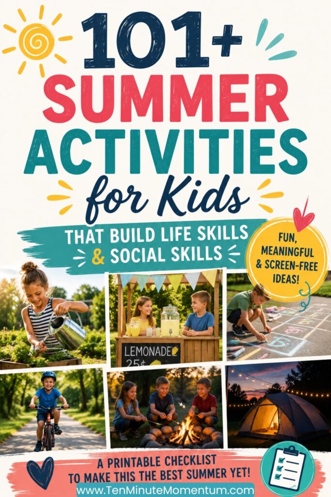 101 summer activities for kids to learn life skills and social skills