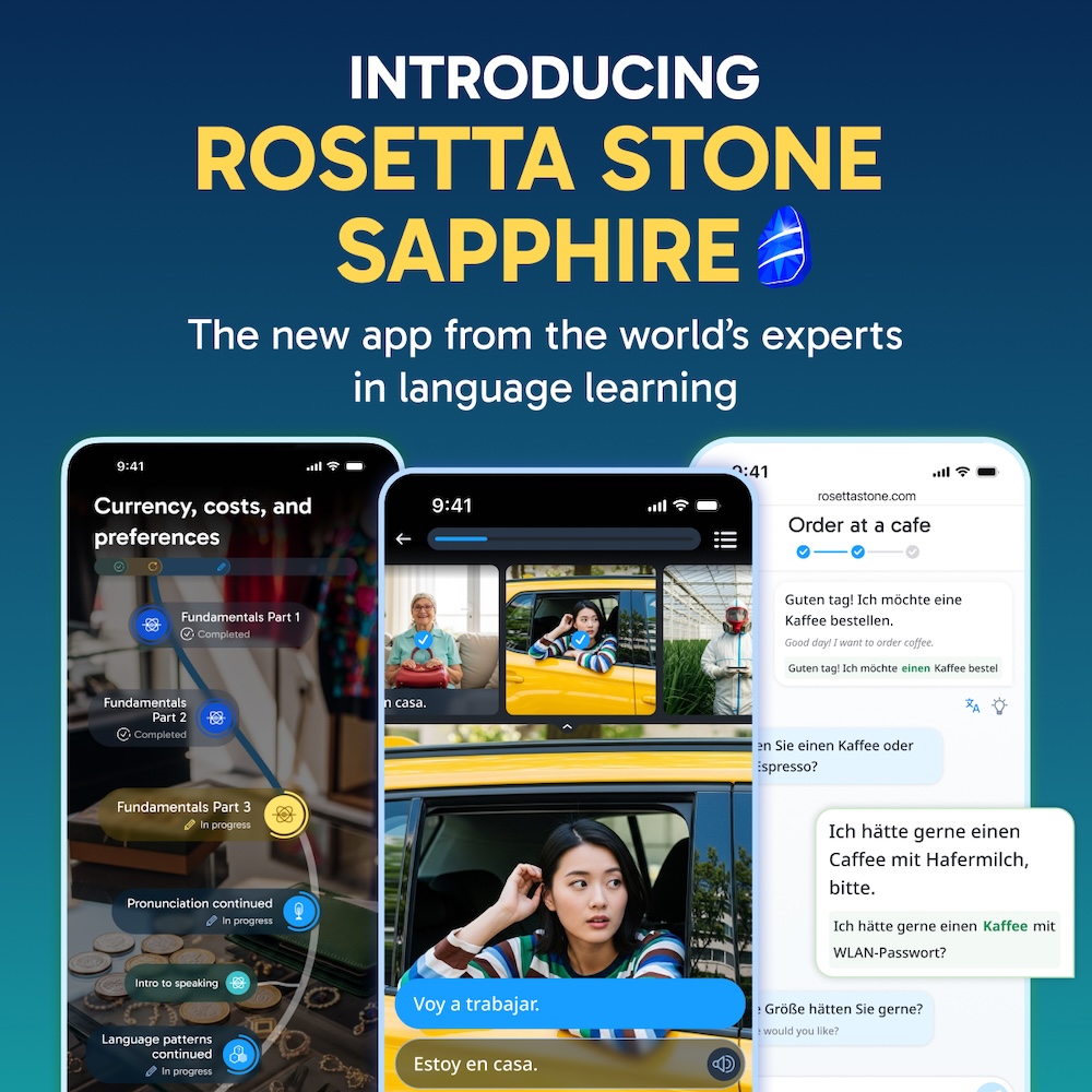 Introducing Rosetta Stone Sapphire, the new language learning app from Rosetta Stone